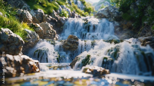 Mountain Waterfall Closeup