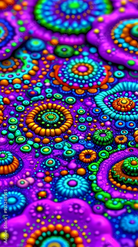 Abstract Colorful Pattern of Circles and Dots Abstract Colorful Pattern of Circles and Dots