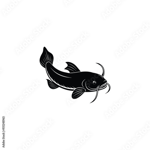 black and white wels catfish