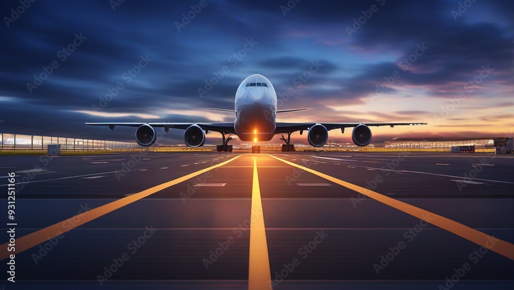 a large passenger plane is taking off from the runway. a large passenger plane is taking off from the runway.