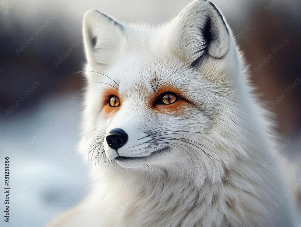 Arctic Fox, Winter Snow Fox, Vulpes Lagopus in the Wild Arctic Fox, Winter Snow Fox, Vulpes Lagopus in the Wild