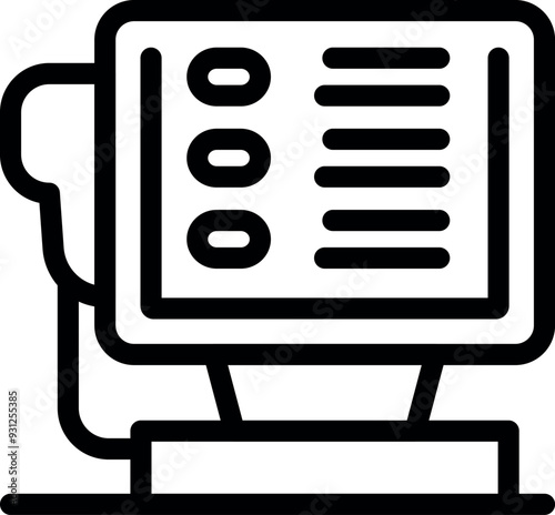 Linear icon of an ultrasound machine, commonly used for monitoring pregnancy and fetal development