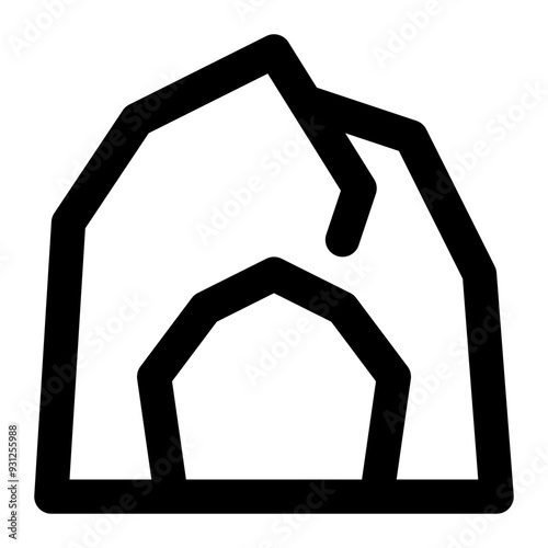 cave, cavern, underground, rock, stone, natural, geographic, geography outline icon