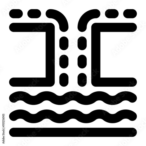 drainage, waterways, draining, ditch, gutter, water tunnel outline icon