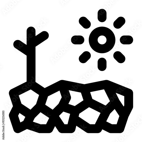 drought, dryness, dry, aridity, weather, geography, geographic outline icon
