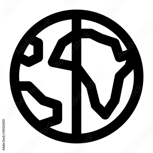 meridian, longitude, earth, line, africa, geography, geographic outline icon
