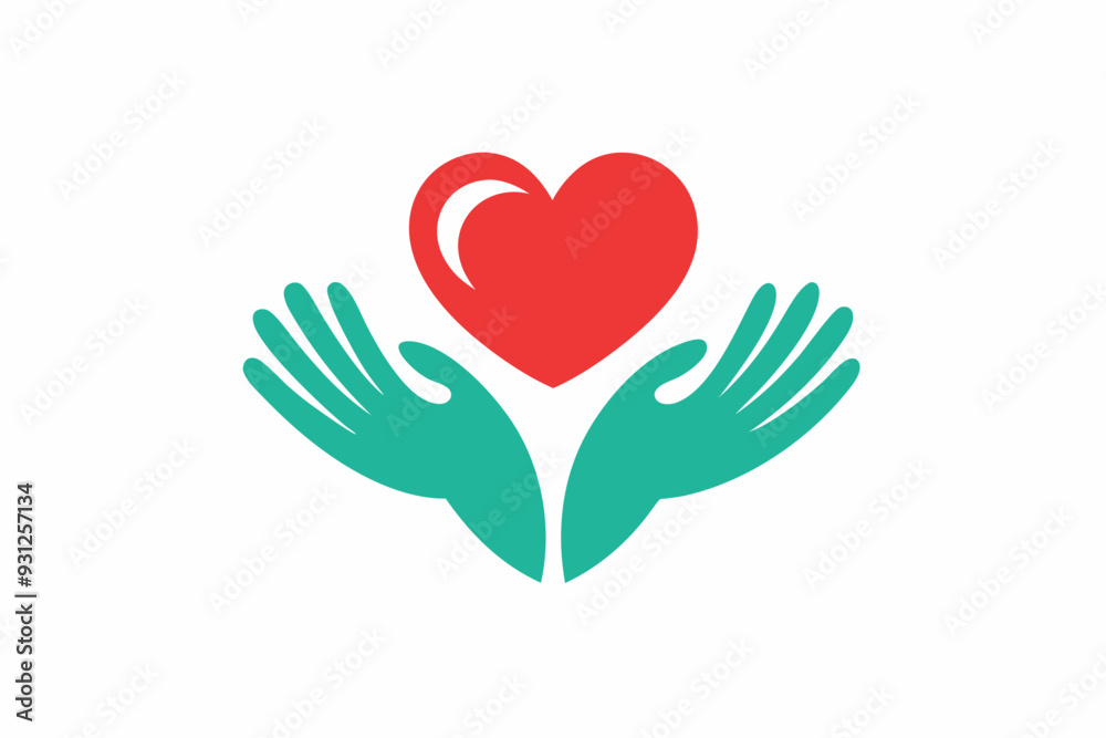A logo where it's two hands over a heart A logo where it's two hands over a heart