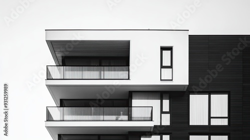 Modern Architecture with Black and White Exterior.