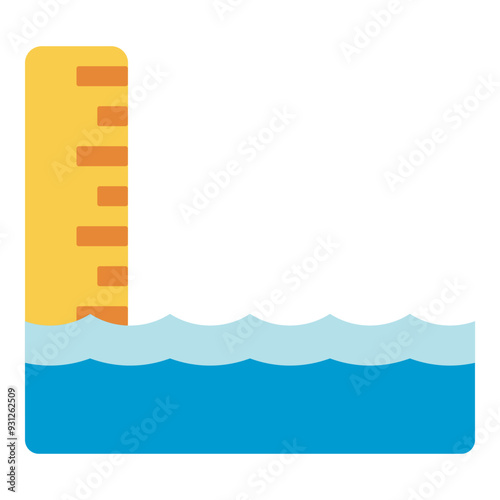 sea tide measuring gauge flat icon