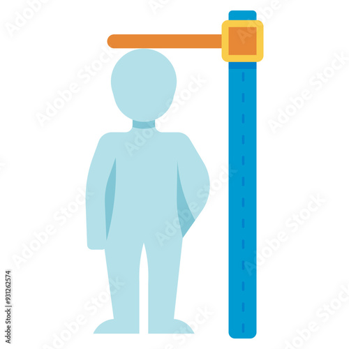 stadiometer for measuring human height flat icon