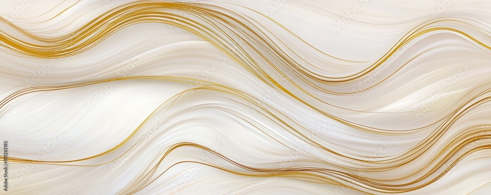 Light golden background with flowing, abstract luxury golden line and waves, vector illustration. Light golden background with flowing, abstract luxury golden line and waves, vector illustration.