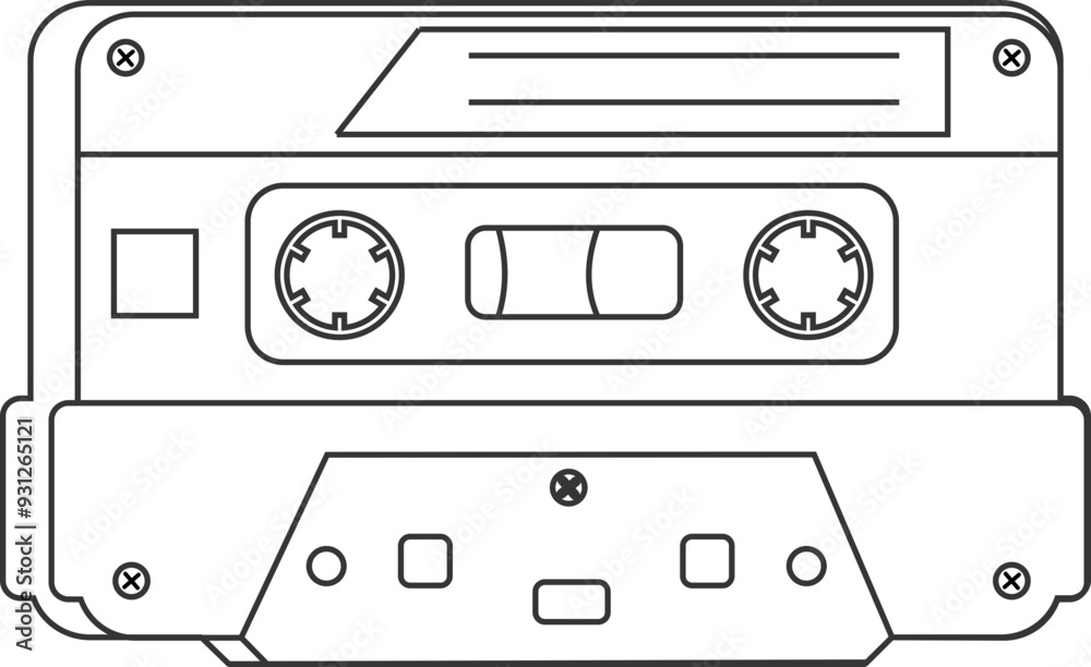Cassette Tape Outline Cassette Tape Outline