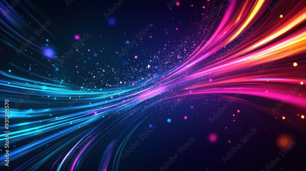 Obraz premium Colorful Light Trails on Dark Background