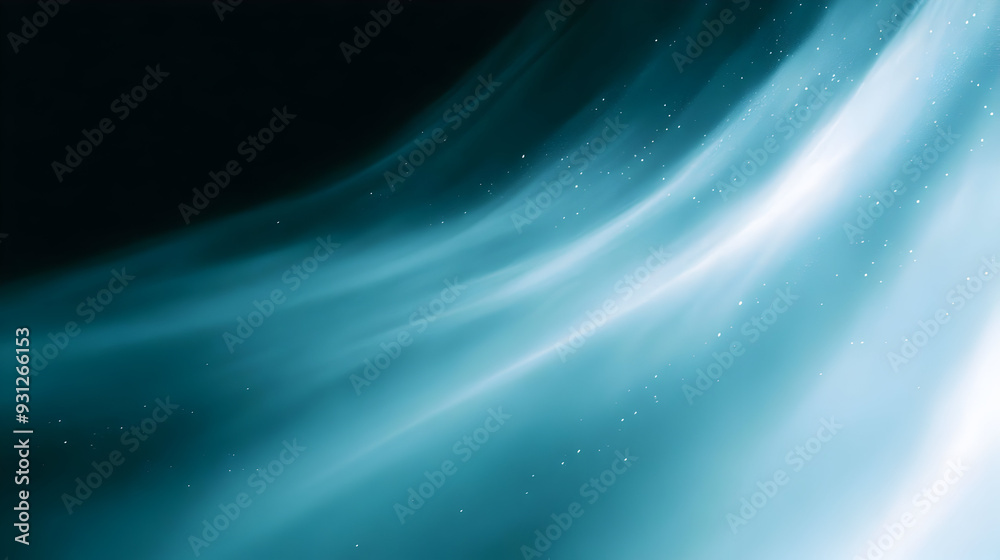 Ethereal blue wave with soft light and subtle particles.