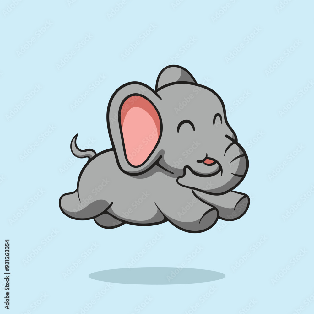 Happy Elephant Jumping and Running Cartoon Flat Color Illustration
Happy Elephant Jumping and Running Cartoon Flat Color Illustration