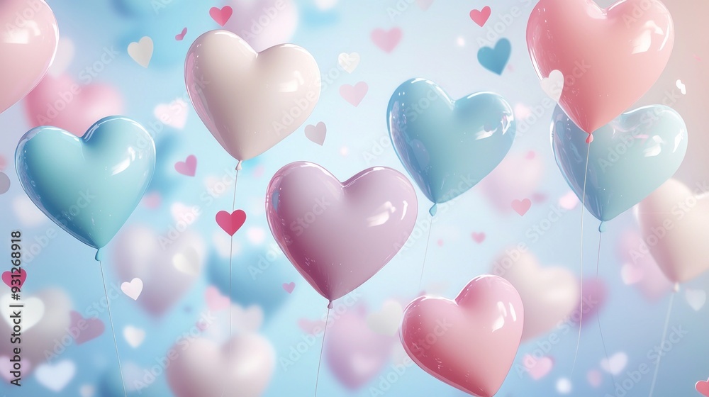 A minimalist heart-shaped balloons flying in the air, scene highlighting a clean frame and floating balloons in soft hues. A minimalist heart-shaped balloons flying in the air, scene highlighting a clean frame and floating balloons in soft hues.