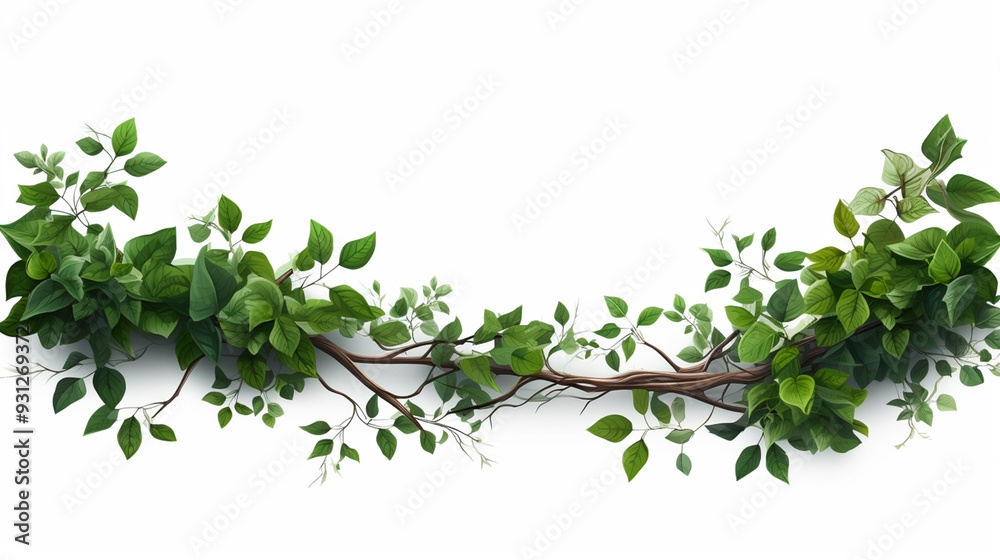 Large tree branches and foliage leaves on top border Large tree branches and foliage leaves on top border