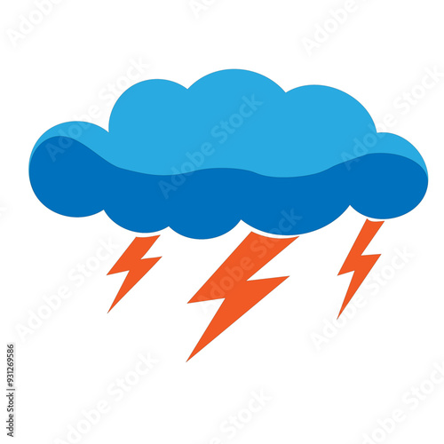 Thunder Weather illustration with transparent background