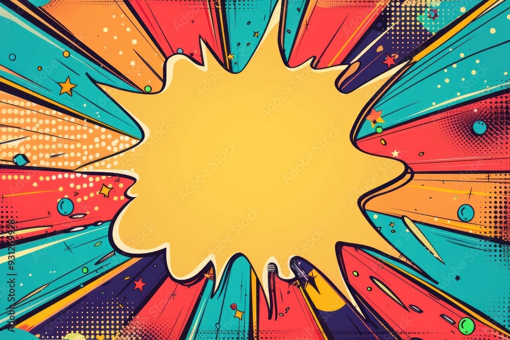 Fototapeta premium Vibrant Comic Book Style Background Template