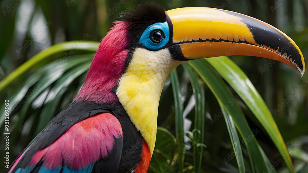 Fototapeta premium close up of a toucan, ai generated