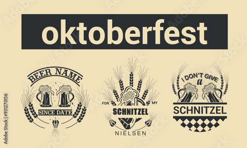 oktoberfest collection silhouette vector trendy design