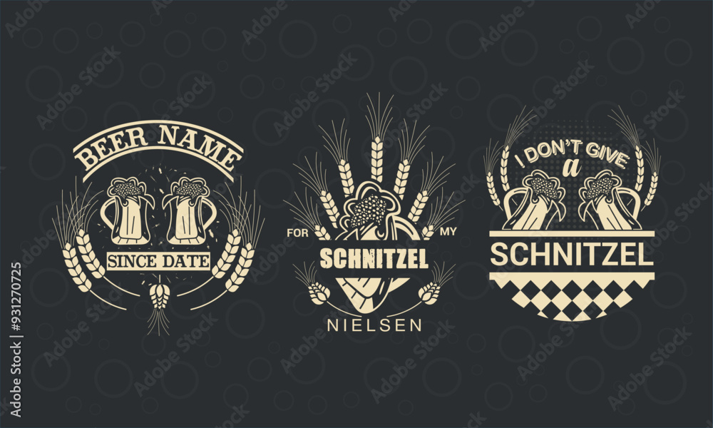 Fototapeta premium oktoberfest collection silhouette vector trendy design