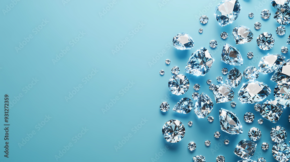 Diamonds on blue background