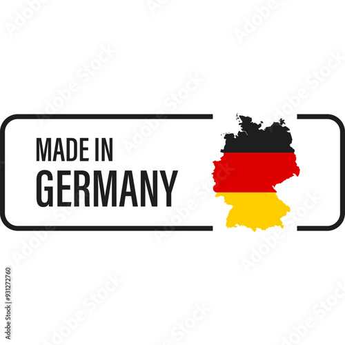 Made in Germany, Germany Quality, Germany Flag , Germany Product Emblem. Vector Flat Icon Label