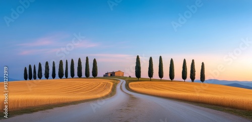 A panoramic view of golden wheat fields under the sun