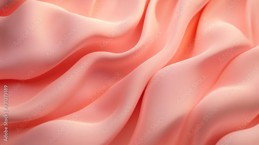 Obraz premium Soft pink satin fabric draped elegantly, showcasing gentle waves and texture in natural light