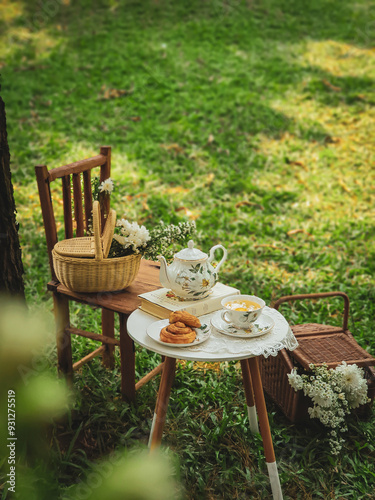 picnic table in the garden