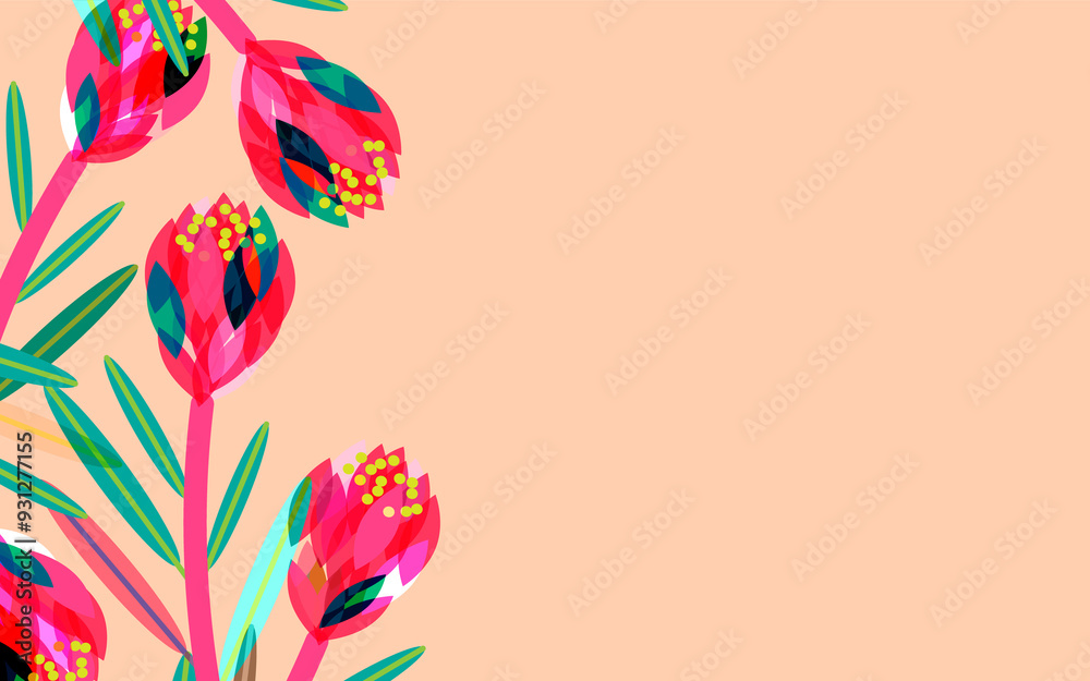 Obraz premium pink protea flowers