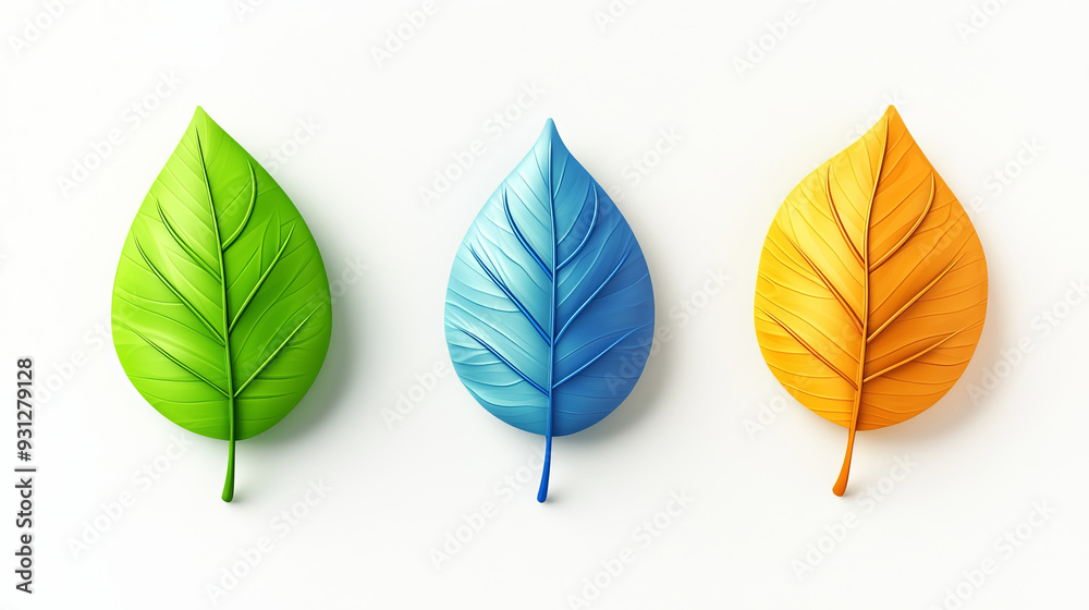 Obraz premium Isolated multicolored leaves on a white background