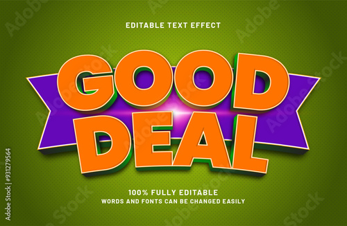 good deal editable text effect in sale and discount text style