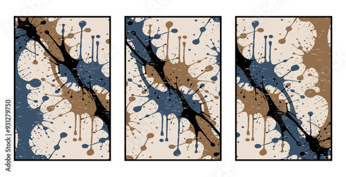 Set of 3 Abstract pattern. Illustration for printing on wall decorations. For use in graphics.