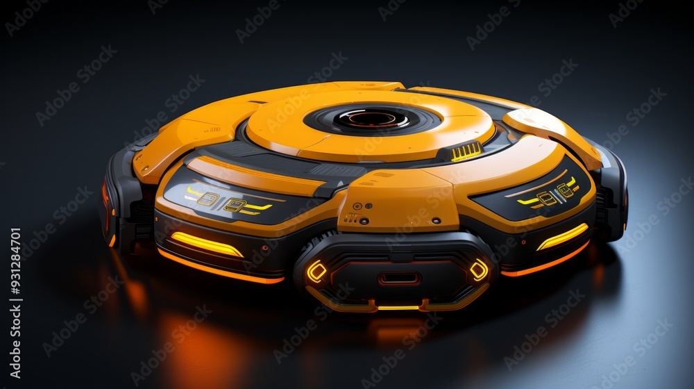 Robot vacuum cleaner on a wooden floor. Neural network ai generated art Robot vacuum cleaner on a wooden floor. Neural network ai generated art