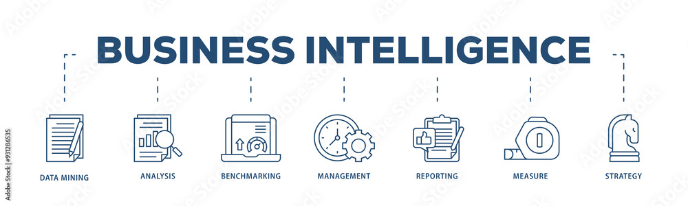 Business intelligence icons process structure web banner illustration of data mining, analysis, benchmarking, management, reporting, measure, and strategy icon png transparent background. Business intelligence icons process structure web banner illustration of data mining, analysis, benchmarking, management, reporting, measure, and strategy icon png transparent background.