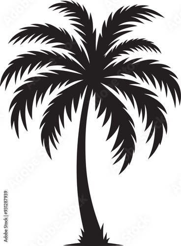 palm tree silhouette vector art illustration