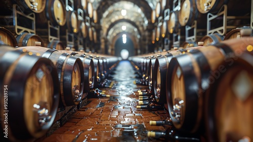 A hyper-realistic photograph of a winery