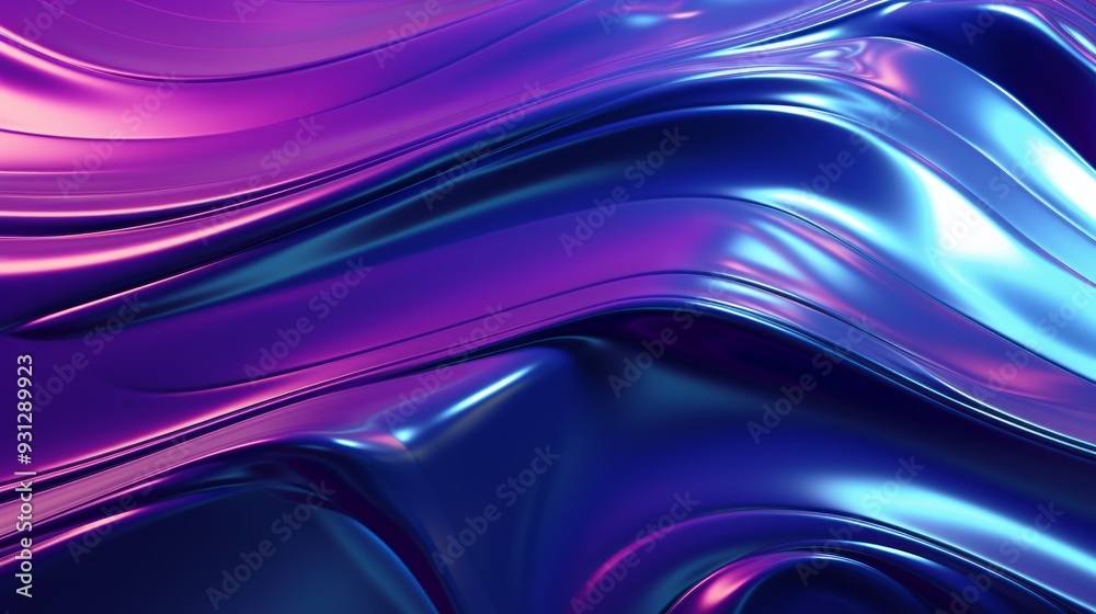 Purple chrome plastic abstract waving background surface. Neural network ai generated art Purple chrome plastic abstract waving background surface. Neural network ai generated art