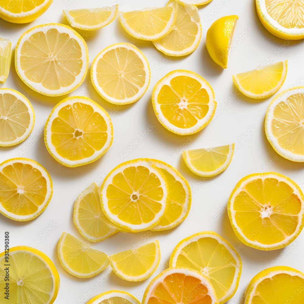 Lemon Slices on a White Plate Lemon Slices on a White Plate
