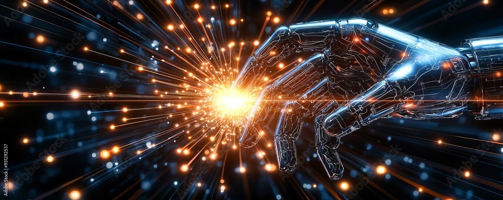 Fototapeta premium Artificial Intelligence is transforming automation in the manufacturing industry