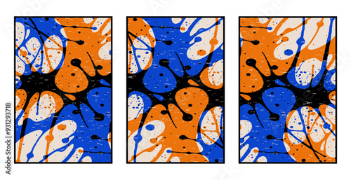 Set of 3 Abstract pattern. Illustration for printing on wall decorations. For use in graphics.