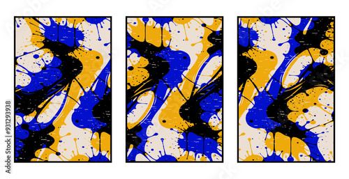 Set of 3 Abstract pattern. Illustration for printing on wall decorations. For use in graphics.