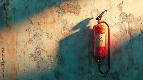 fire extinguisher hanging on the wall