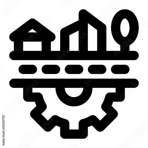 urban engineering, municipal, engineering, urban planning, architecture, civil engineering outline icon