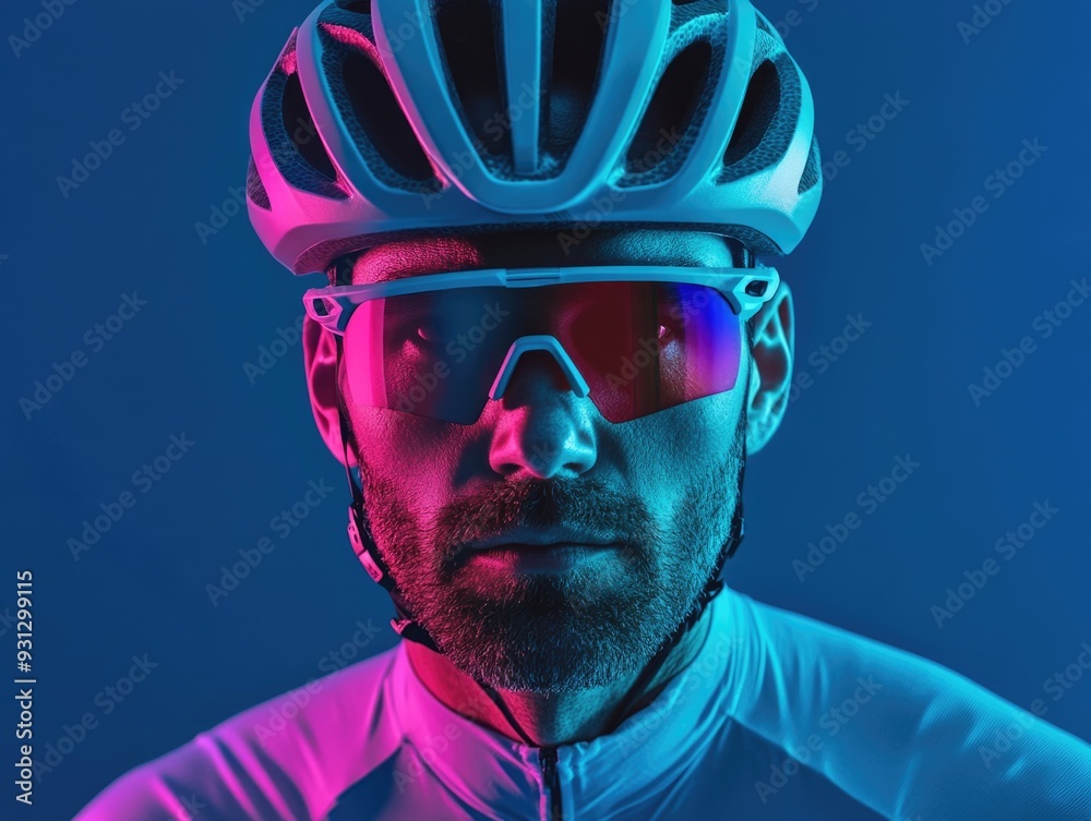 Motorcyclist with helmet and shades Motorcyclist with helmet and shades
