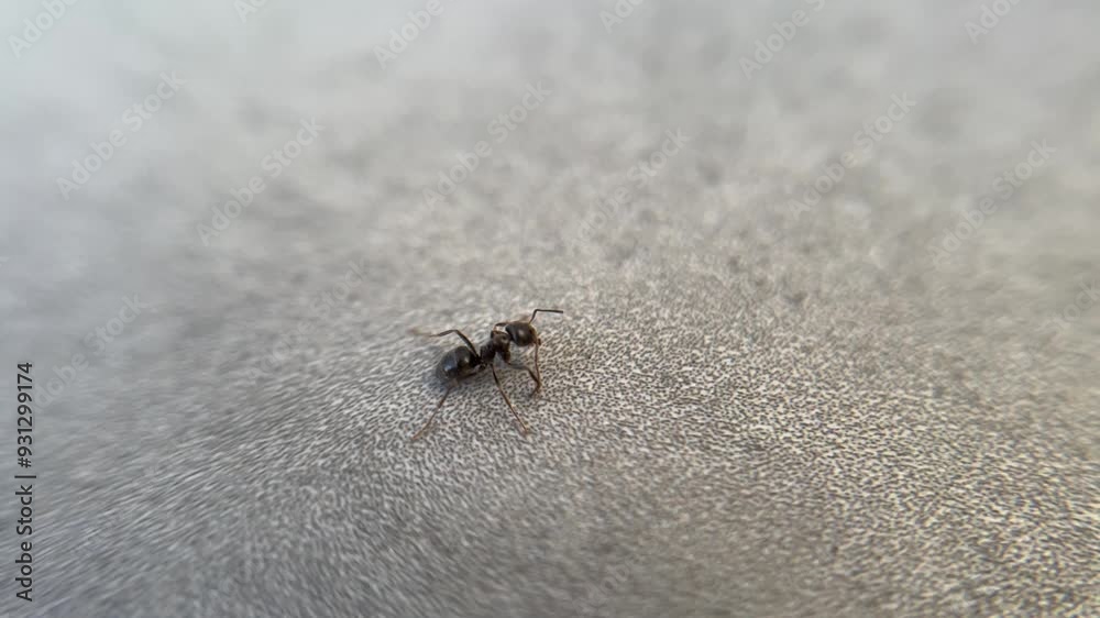 An insect runs on a concrete surface. Macro video shooting. An insect runs on a concrete surface. Macro video shooting.