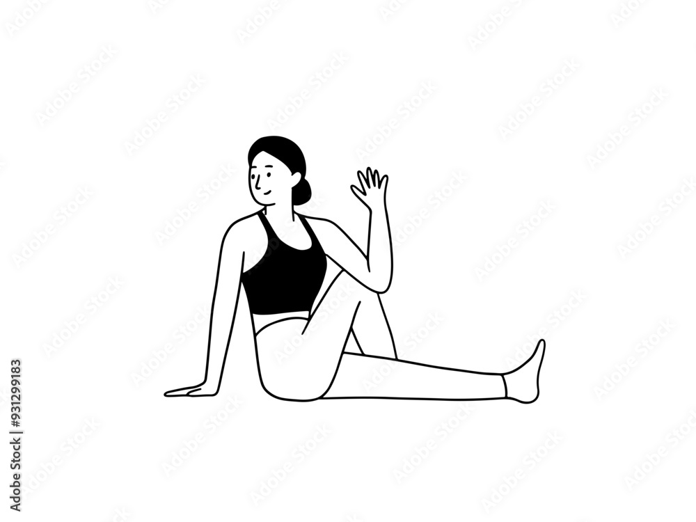 Fototapeta premium Woman doing floor exercises