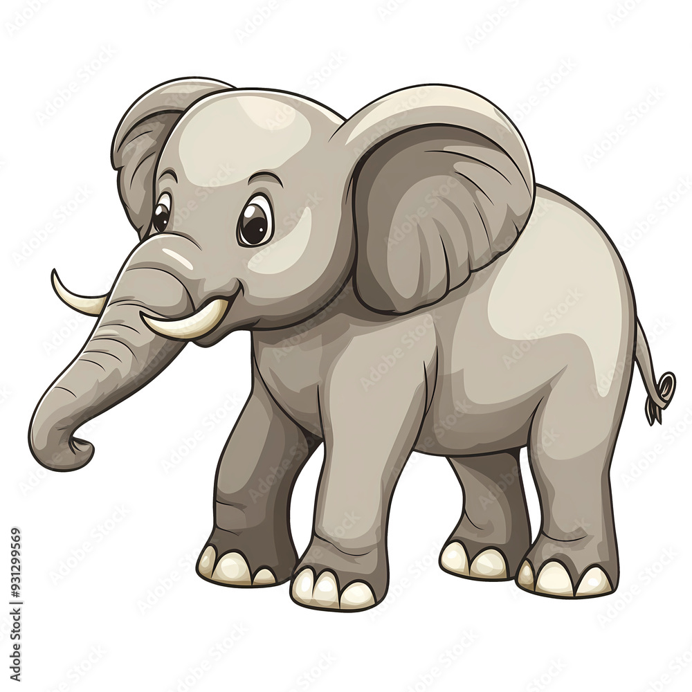 Fototapeta premium elephant jungle animal cartoon Illustration on transparent background, generated ai